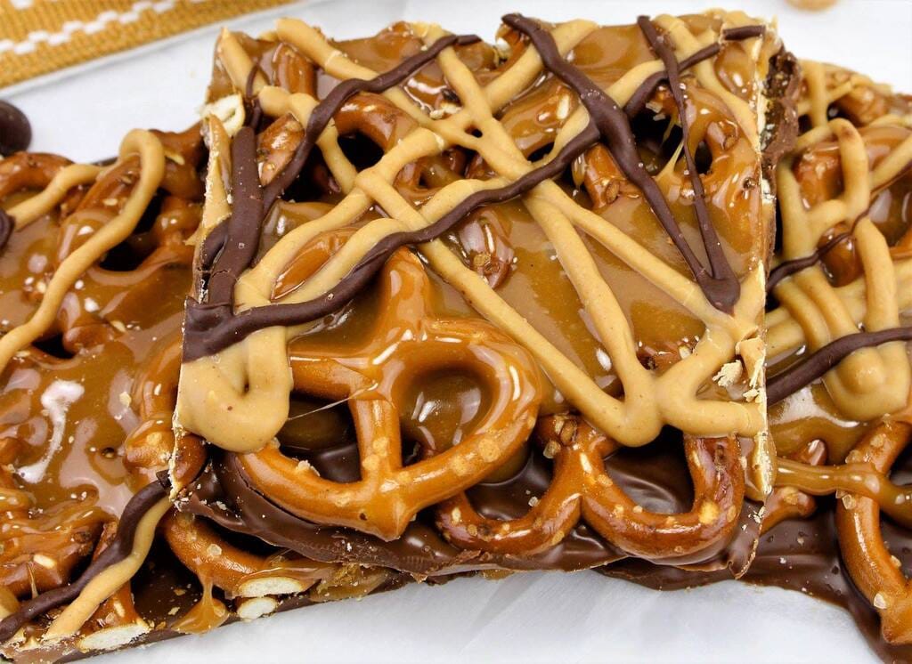 Caramel Pretzel Crack Bars