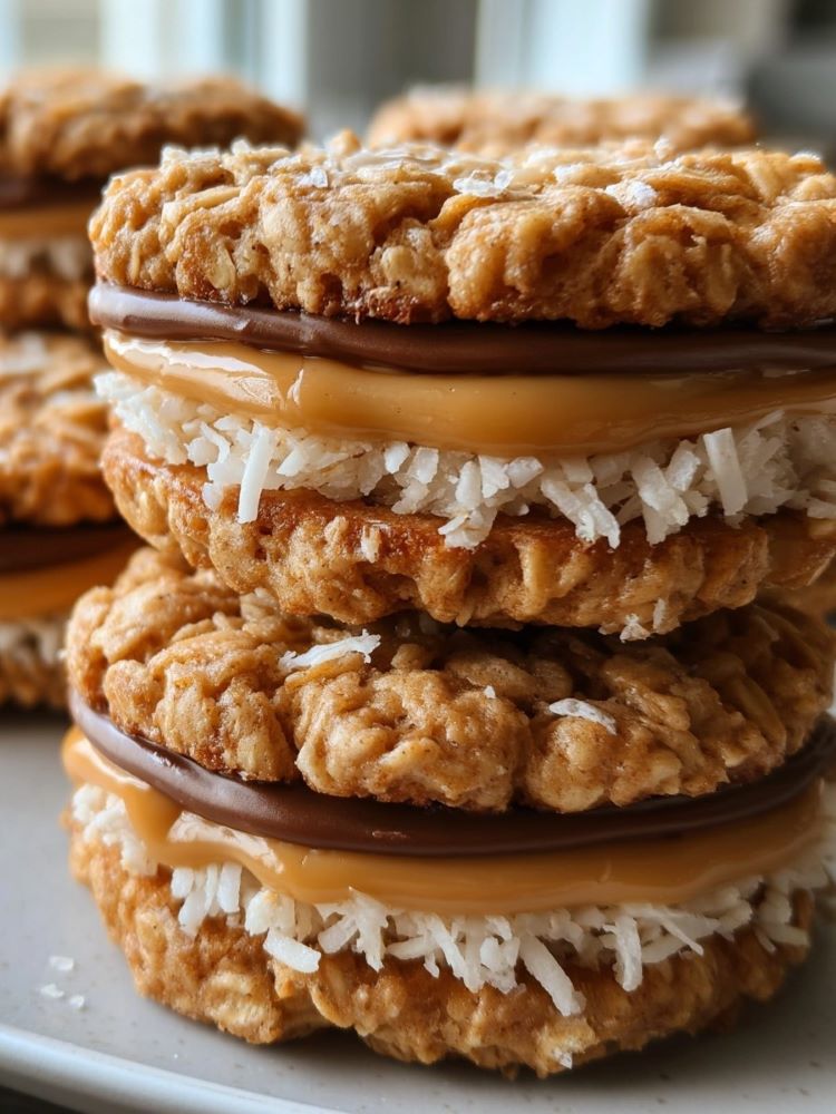 You are currently viewing No-Bake Peanut Butter Oatmeal Sandwich Cookies
